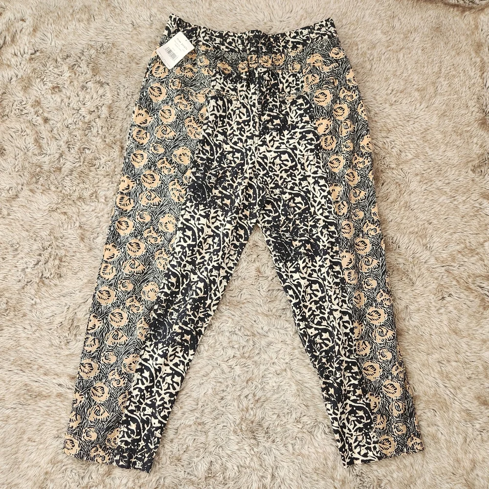 Free People Marfa Nights Pants In Black Combo Drawstring Waist Womens Size Large - Picture 8 of 12